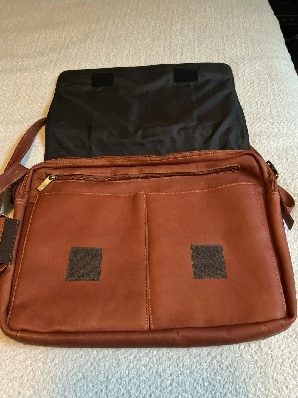 NBA Tan Leather Laptop Messenger Bag for Men 100% Leather